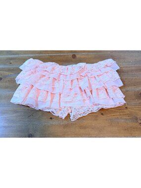 Pink Layered Lace Ruffle Shorts/BloomersSize M